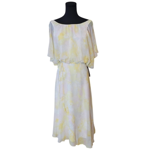 NWT Modcloth Flutter of Flattery Chiffon Midi Dress Size Small - Picture 3 of 7